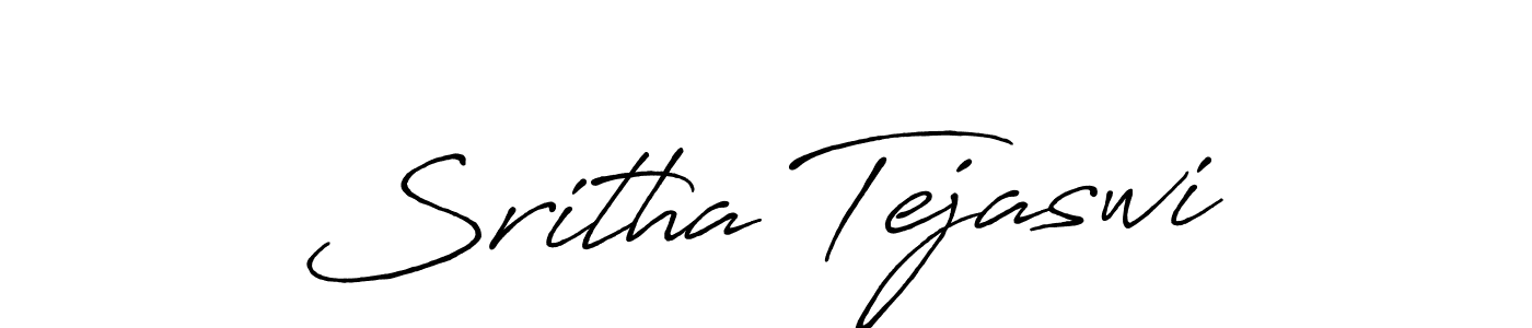 Make a beautiful signature design for name Sritha Tejaswi. With this signature (Antro_Vectra_Bolder) style, you can create a handwritten signature for free. Sritha Tejaswi signature style 7 images and pictures png