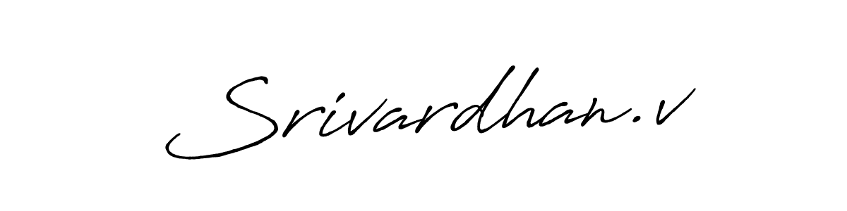 Use a signature maker to create a handwritten signature online. With this signature software, you can design (Antro_Vectra_Bolder) your own signature for name Srivardhan.v. Srivardhan.v signature style 7 images and pictures png