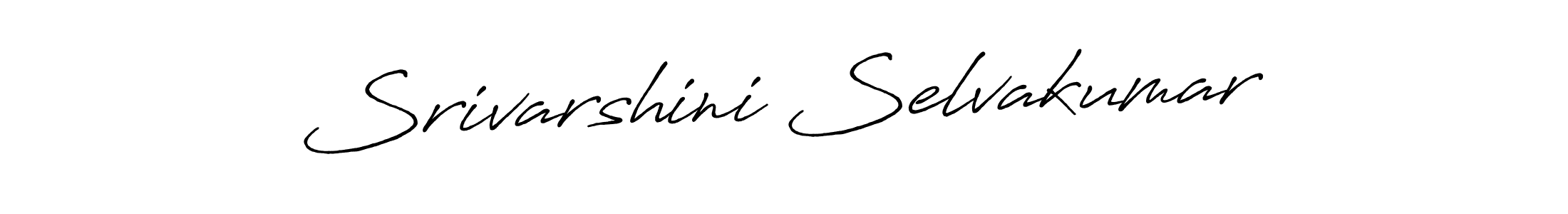 The best way (Antro_Vectra_Bolder) to make a short signature is to pick only two or three words in your name. The name Srivarshini Selvakumar include a total of six letters. For converting this name. Srivarshini Selvakumar signature style 7 images and pictures png