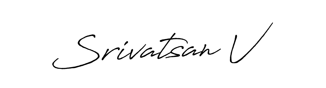 How to make Srivatsan V name signature. Use Antro_Vectra_Bolder style for creating short signs online. This is the latest handwritten sign. Srivatsan V signature style 7 images and pictures png