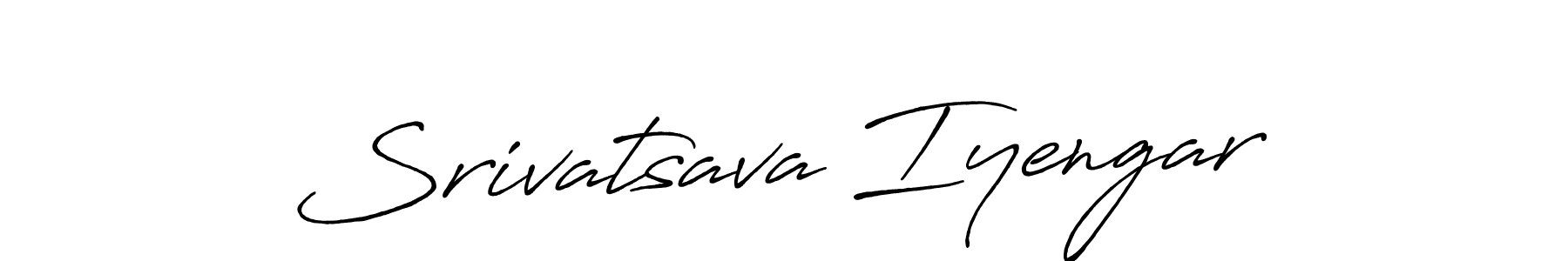 How to make Srivatsava Iyengar name signature. Use Antro_Vectra_Bolder style for creating short signs online. This is the latest handwritten sign. Srivatsava Iyengar signature style 7 images and pictures png