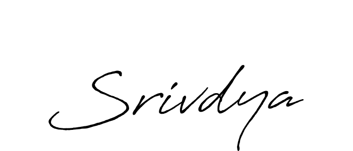 How to make Srivdya name signature. Use Antro_Vectra_Bolder style for creating short signs online. This is the latest handwritten sign. Srivdya signature style 7 images and pictures png