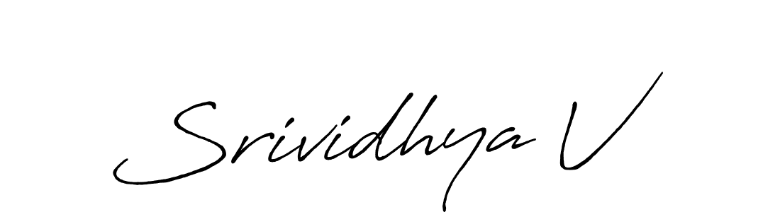 Design your own signature with our free online signature maker. With this signature software, you can create a handwritten (Antro_Vectra_Bolder) signature for name Srividhya V. Srividhya V signature style 7 images and pictures png