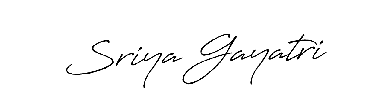 Make a beautiful signature design for name Sriya Gayatri. With this signature (Antro_Vectra_Bolder) style, you can create a handwritten signature for free. Sriya Gayatri signature style 7 images and pictures png