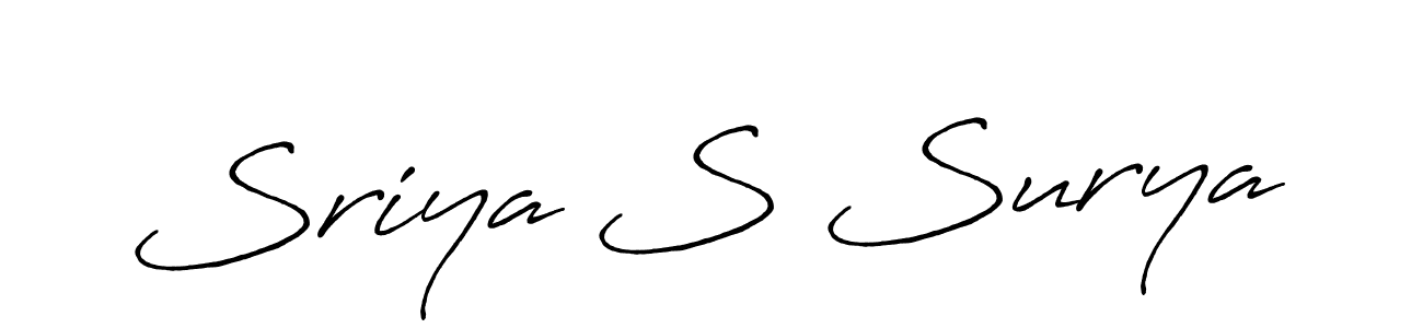 How to make Sriya S Surya name signature. Use Antro_Vectra_Bolder style for creating short signs online. This is the latest handwritten sign. Sriya S Surya signature style 7 images and pictures png