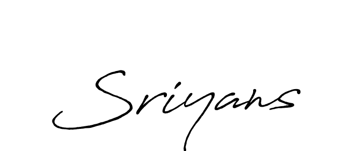 How to make Sriyans signature? Antro_Vectra_Bolder is a professional autograph style. Create handwritten signature for Sriyans name. Sriyans signature style 7 images and pictures png