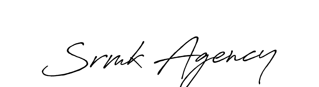 Create a beautiful signature design for name Srmk Agency. With this signature (Antro_Vectra_Bolder) fonts, you can make a handwritten signature for free. Srmk Agency signature style 7 images and pictures png