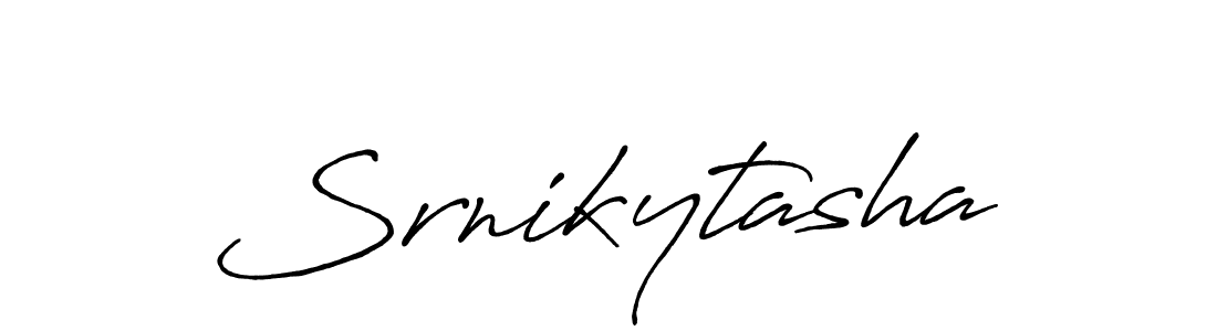 How to make Srnikytasha name signature. Use Antro_Vectra_Bolder style for creating short signs online. This is the latest handwritten sign. Srnikytasha signature style 7 images and pictures png
