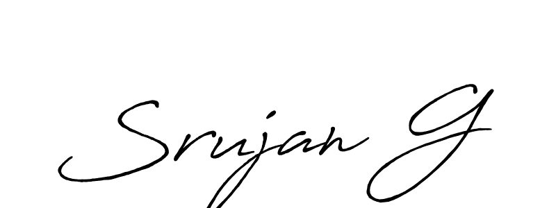 Similarly Antro_Vectra_Bolder is the best handwritten signature design. Signature creator online .You can use it as an online autograph creator for name Srujan G. Srujan G signature style 7 images and pictures png