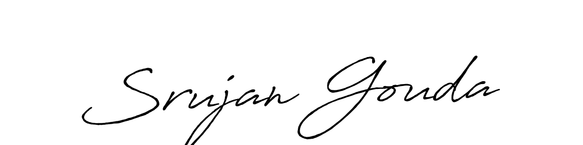 Create a beautiful signature design for name Srujan Gouda. With this signature (Antro_Vectra_Bolder) fonts, you can make a handwritten signature for free. Srujan Gouda signature style 7 images and pictures png