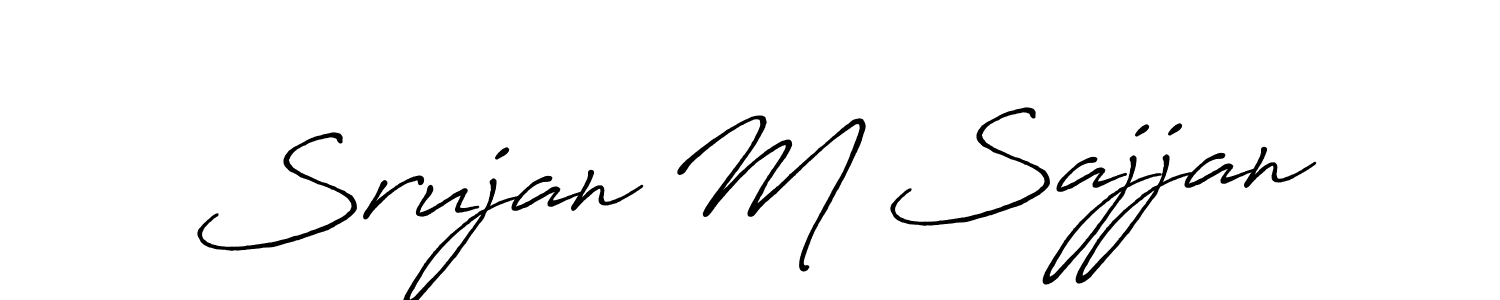 Create a beautiful signature design for name Srujan M Sajjan. With this signature (Antro_Vectra_Bolder) fonts, you can make a handwritten signature for free. Srujan M Sajjan signature style 7 images and pictures png