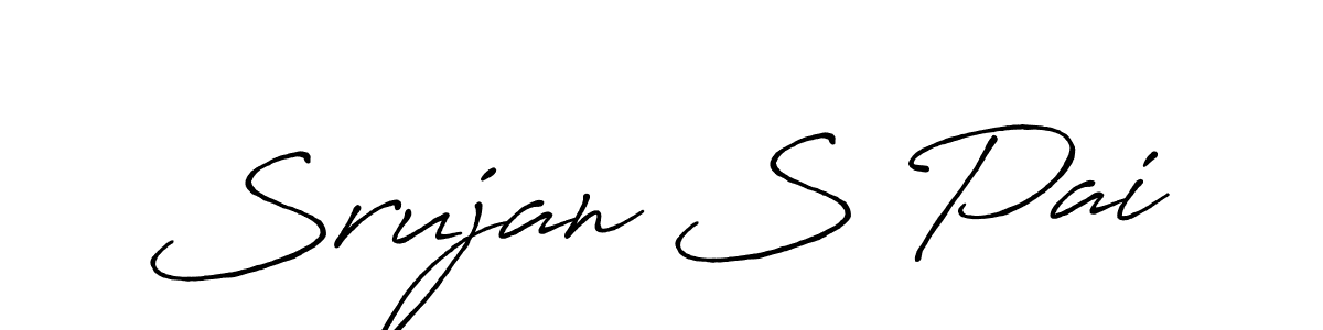 if you are searching for the best signature style for your name Srujan S Pai. so please give up your signature search. here we have designed multiple signature styles  using Antro_Vectra_Bolder. Srujan S Pai signature style 7 images and pictures png