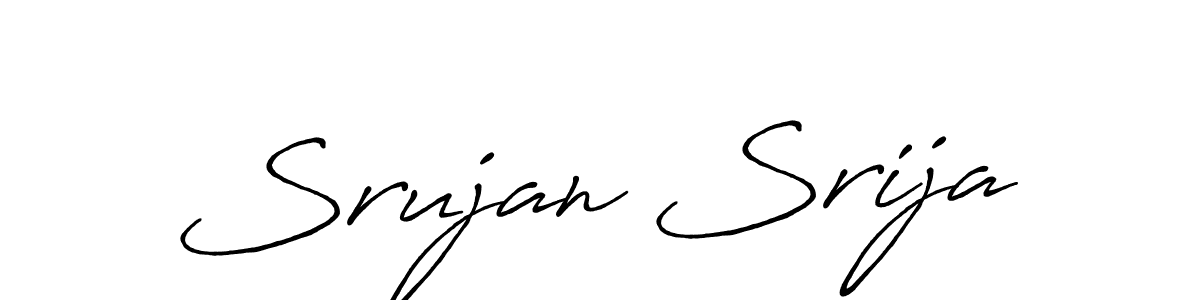 Use a signature maker to create a handwritten signature online. With this signature software, you can design (Antro_Vectra_Bolder) your own signature for name Srujan Srija. Srujan Srija signature style 7 images and pictures png