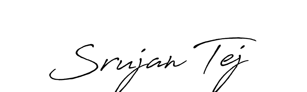 Srujan Tej stylish signature style. Best Handwritten Sign (Antro_Vectra_Bolder) for my name. Handwritten Signature Collection Ideas for my name Srujan Tej. Srujan Tej signature style 7 images and pictures png