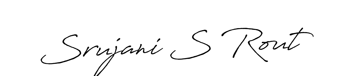 You should practise on your own different ways (Antro_Vectra_Bolder) to write your name (Srujani S Rout) in signature. don't let someone else do it for you. Srujani S Rout signature style 7 images and pictures png