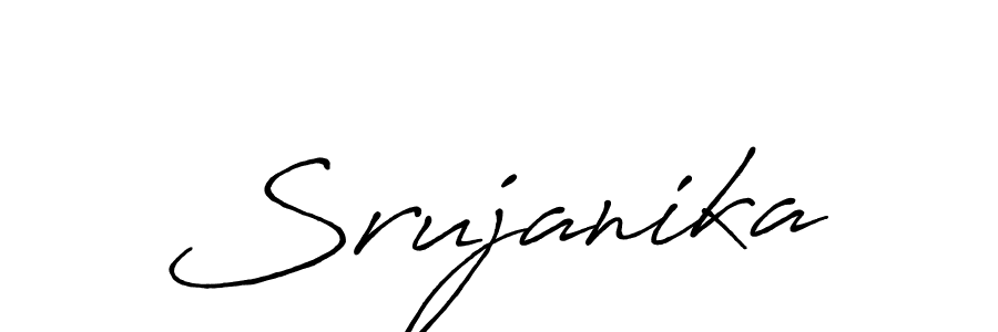 Use a signature maker to create a handwritten signature online. With this signature software, you can design (Antro_Vectra_Bolder) your own signature for name Srujanika. Srujanika signature style 7 images and pictures png