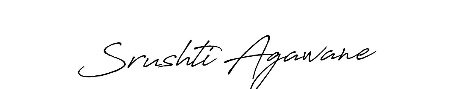 How to make Srushti Agawane name signature. Use Antro_Vectra_Bolder style for creating short signs online. This is the latest handwritten sign. Srushti Agawane signature style 7 images and pictures png