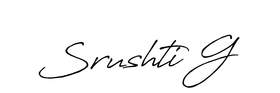 It looks lik you need a new signature style for name Srushti G. Design unique handwritten (Antro_Vectra_Bolder) signature with our free signature maker in just a few clicks. Srushti G signature style 7 images and pictures png