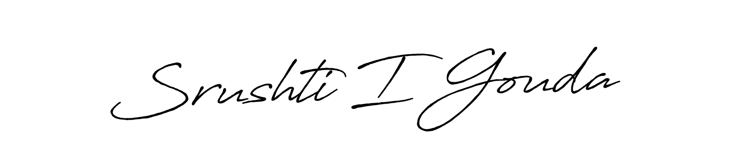 How to make Srushti I Gouda signature? Antro_Vectra_Bolder is a professional autograph style. Create handwritten signature for Srushti I Gouda name. Srushti I Gouda signature style 7 images and pictures png