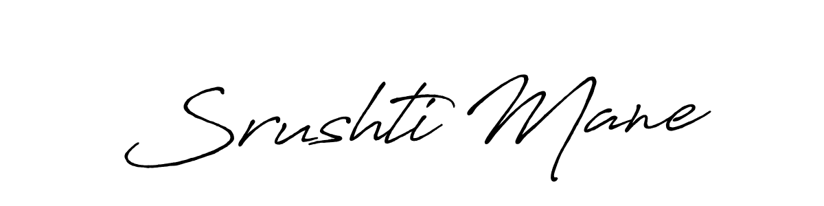 The best way (Antro_Vectra_Bolder) to make a short signature is to pick only two or three words in your name. The name Srushti Mane include a total of six letters. For converting this name. Srushti Mane signature style 7 images and pictures png