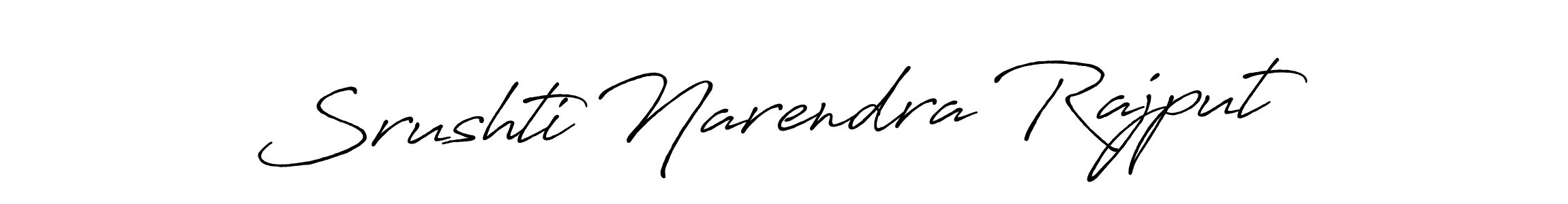 How to make Srushti Narendra Rajput name signature. Use Antro_Vectra_Bolder style for creating short signs online. This is the latest handwritten sign. Srushti Narendra Rajput signature style 7 images and pictures png