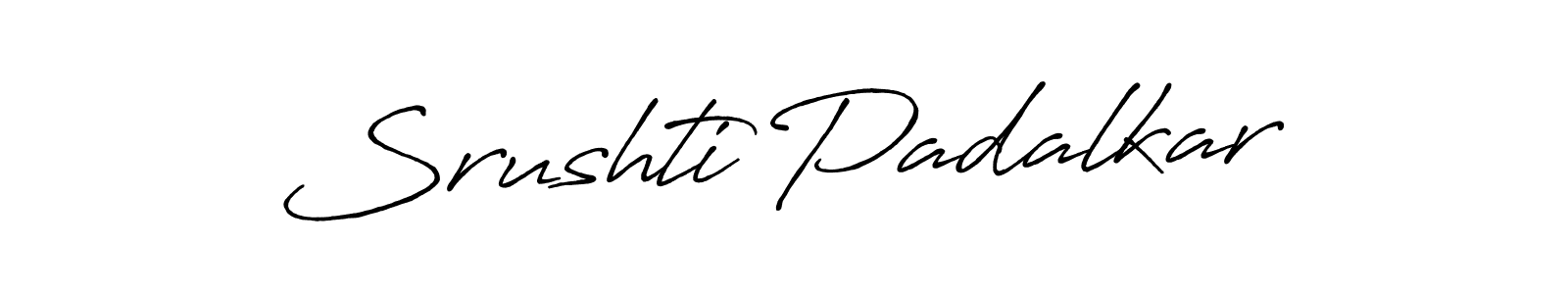 You should practise on your own different ways (Antro_Vectra_Bolder) to write your name (Srushti Padalkar) in signature. don't let someone else do it for you. Srushti Padalkar signature style 7 images and pictures png