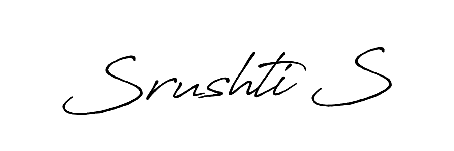Also You can easily find your signature by using the search form. We will create Srushti S name handwritten signature images for you free of cost using Antro_Vectra_Bolder sign style. Srushti S signature style 7 images and pictures png