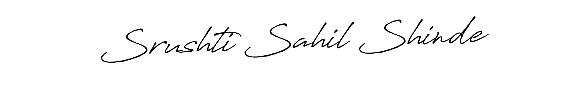 Antro_Vectra_Bolder is a professional signature style that is perfect for those who want to add a touch of class to their signature. It is also a great choice for those who want to make their signature more unique. Get Srushti Sahil Shinde name to fancy signature for free. Srushti Sahil Shinde signature style 7 images and pictures png
