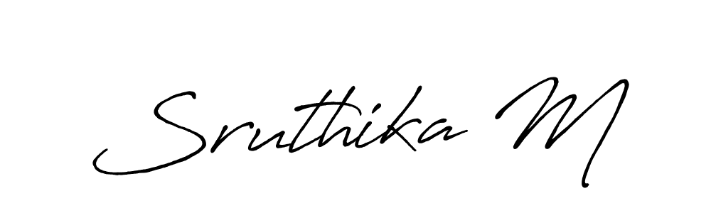 Create a beautiful signature design for name Sruthika M. With this signature (Antro_Vectra_Bolder) fonts, you can make a handwritten signature for free. Sruthika M signature style 7 images and pictures png
