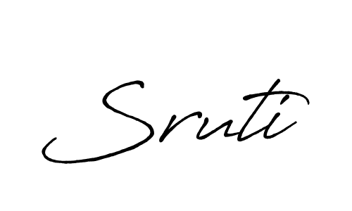 Make a beautiful signature design for name Sruti. With this signature (Antro_Vectra_Bolder) style, you can create a handwritten signature for free. Sruti signature style 7 images and pictures png