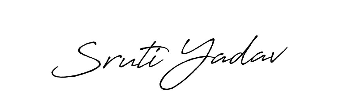 How to make Sruti Yadav name signature. Use Antro_Vectra_Bolder style for creating short signs online. This is the latest handwritten sign. Sruti Yadav signature style 7 images and pictures png