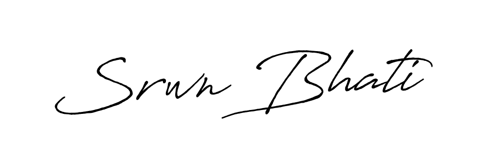 How to make Srwn Bhati name signature. Use Antro_Vectra_Bolder style for creating short signs online. This is the latest handwritten sign. Srwn Bhati signature style 7 images and pictures png