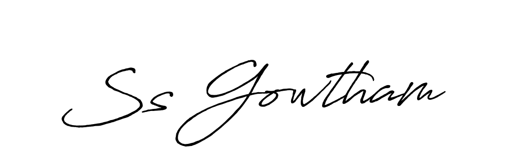 Make a beautiful signature design for name Ss Gowtham. With this signature (Antro_Vectra_Bolder) style, you can create a handwritten signature for free. Ss Gowtham signature style 7 images and pictures png