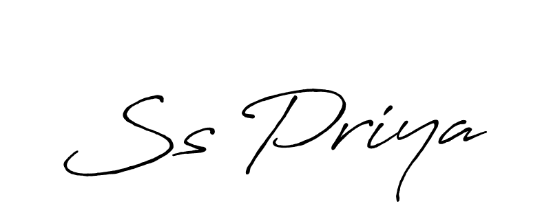How to make Ss Priya signature? Antro_Vectra_Bolder is a professional autograph style. Create handwritten signature for Ss Priya name. Ss Priya signature style 7 images and pictures png