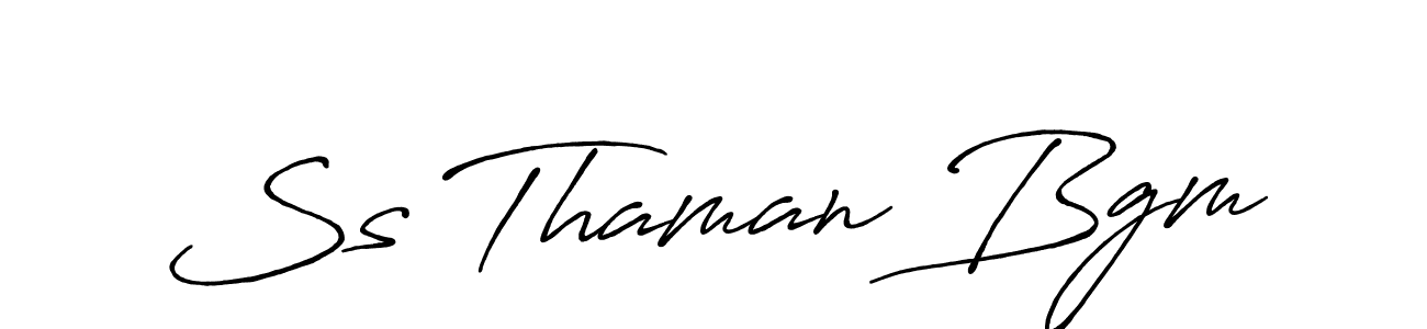 The best way (Antro_Vectra_Bolder) to make a short signature is to pick only two or three words in your name. The name Ss Thaman Bgm include a total of six letters. For converting this name. Ss Thaman Bgm signature style 7 images and pictures png