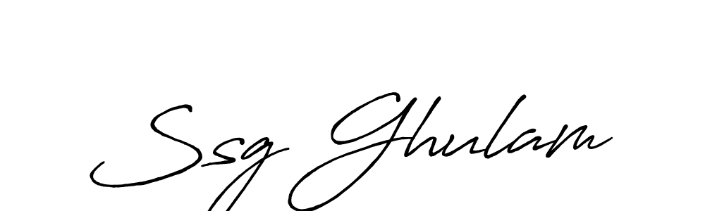 Create a beautiful signature design for name Ssg Ghulam. With this signature (Antro_Vectra_Bolder) fonts, you can make a handwritten signature for free. Ssg Ghulam signature style 7 images and pictures png