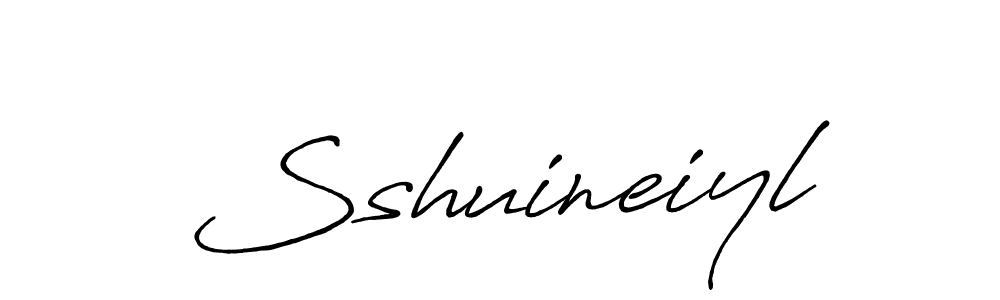 Make a beautiful signature design for name Sshuineiyl. With this signature (Antro_Vectra_Bolder) style, you can create a handwritten signature for free. Sshuineiyl signature style 7 images and pictures png