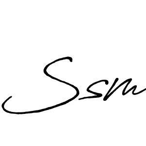 How to make Ssm signature? Antro_Vectra_Bolder is a professional autograph style. Create handwritten signature for Ssm name. Ssm signature style 7 images and pictures png