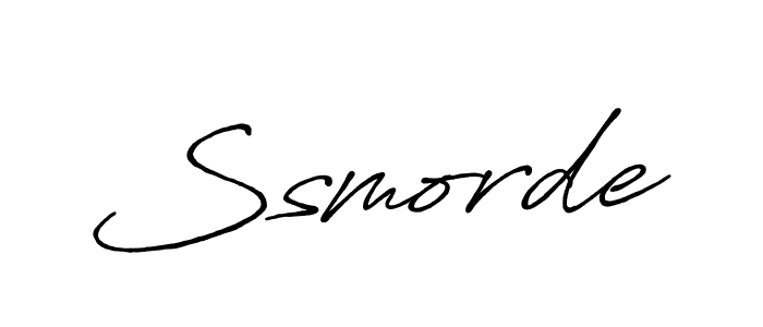Make a beautiful signature design for name Ssmorde. With this signature (Antro_Vectra_Bolder) style, you can create a handwritten signature for free. Ssmorde signature style 7 images and pictures png