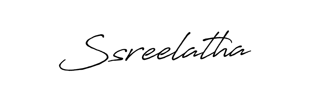 Create a beautiful signature design for name Ssreelatha. With this signature (Antro_Vectra_Bolder) fonts, you can make a handwritten signature for free. Ssreelatha signature style 7 images and pictures png