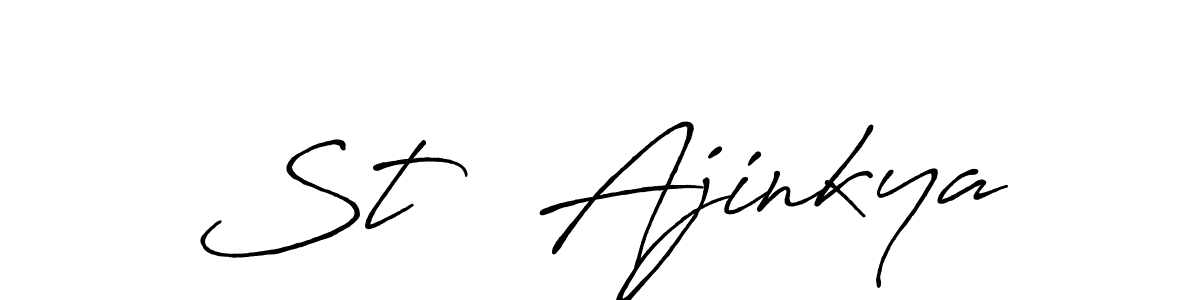 Design your own signature with our free online signature maker. With this signature software, you can create a handwritten (Antro_Vectra_Bolder) signature for name St   Ajinkya. St   Ajinkya signature style 7 images and pictures png