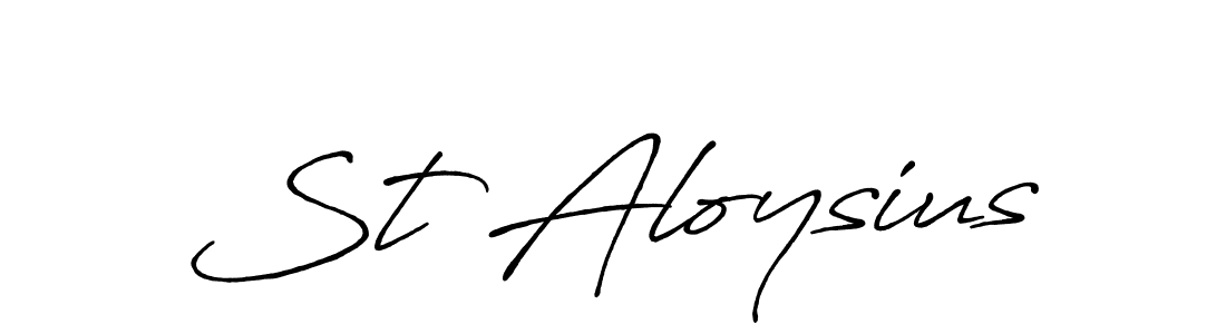 Make a beautiful signature design for name St Aloysius. With this signature (Antro_Vectra_Bolder) style, you can create a handwritten signature for free. St Aloysius signature style 7 images and pictures png