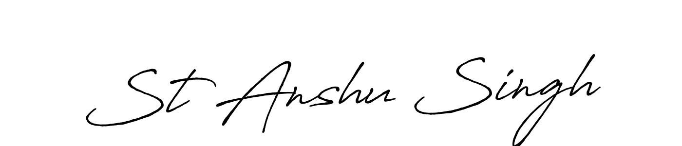 How to make St Anshu Singh signature? Antro_Vectra_Bolder is a professional autograph style. Create handwritten signature for St Anshu Singh name. St Anshu Singh signature style 7 images and pictures png