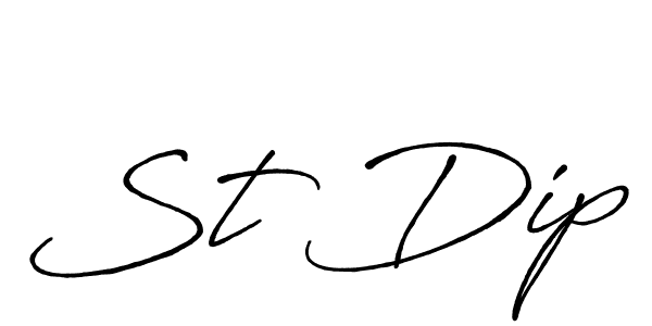 Use a signature maker to create a handwritten signature online. With this signature software, you can design (Antro_Vectra_Bolder) your own signature for name St Dip. St Dip signature style 7 images and pictures png
