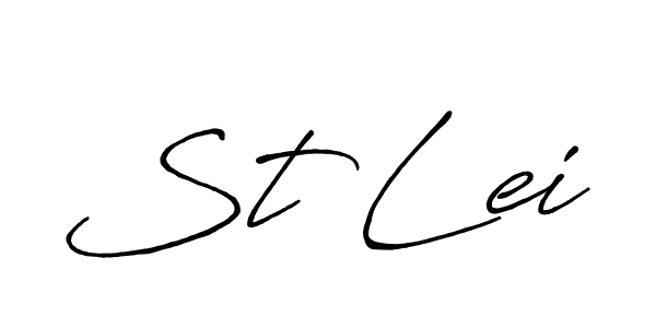 Also You can easily find your signature by using the search form. We will create St Lei name handwritten signature images for you free of cost using Antro_Vectra_Bolder sign style. St Lei signature style 7 images and pictures png