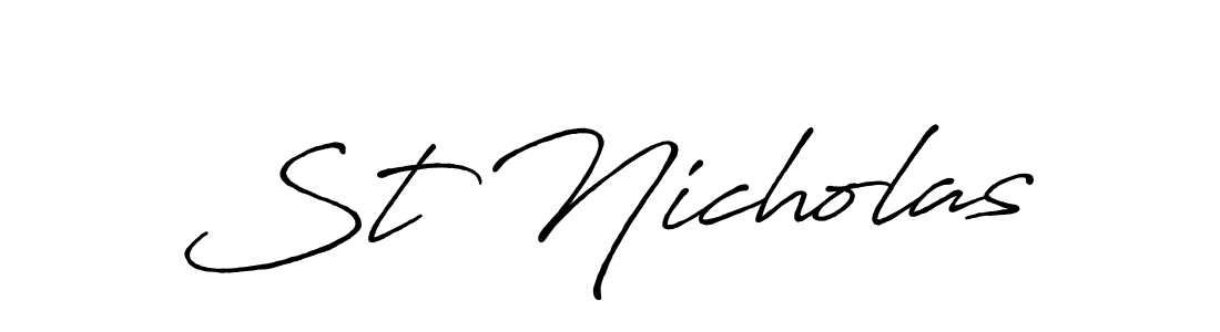 Design your own signature with our free online signature maker. With this signature software, you can create a handwritten (Antro_Vectra_Bolder) signature for name St Nicholas. St Nicholas signature style 7 images and pictures png