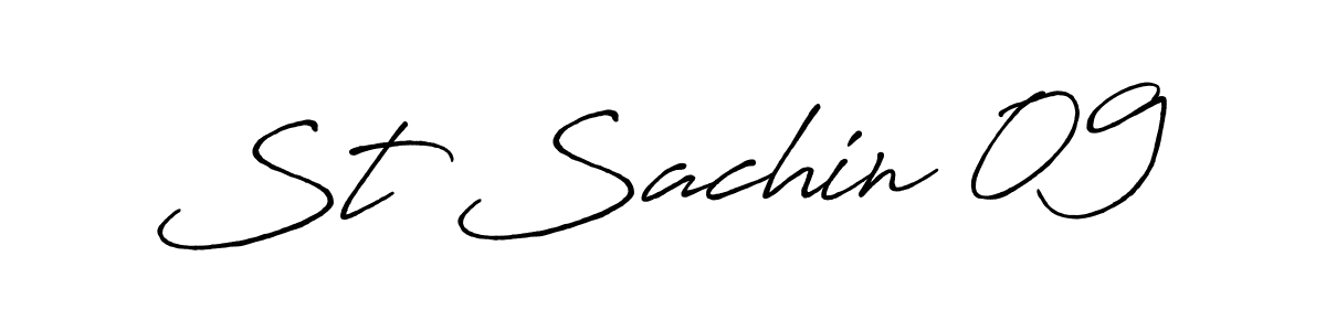 Create a beautiful signature design for name St Sachin 09. With this signature (Antro_Vectra_Bolder) fonts, you can make a handwritten signature for free. St Sachin 09 signature style 7 images and pictures png