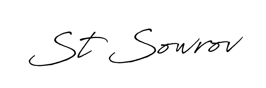 Create a beautiful signature design for name St Sowrov. With this signature (Antro_Vectra_Bolder) fonts, you can make a handwritten signature for free. St Sowrov signature style 7 images and pictures png