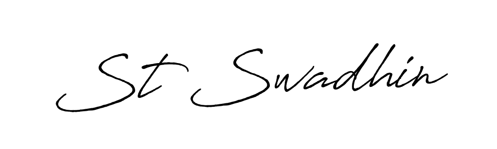 Make a beautiful signature design for name St Swadhin. With this signature (Antro_Vectra_Bolder) style, you can create a handwritten signature for free. St Swadhin signature style 7 images and pictures png