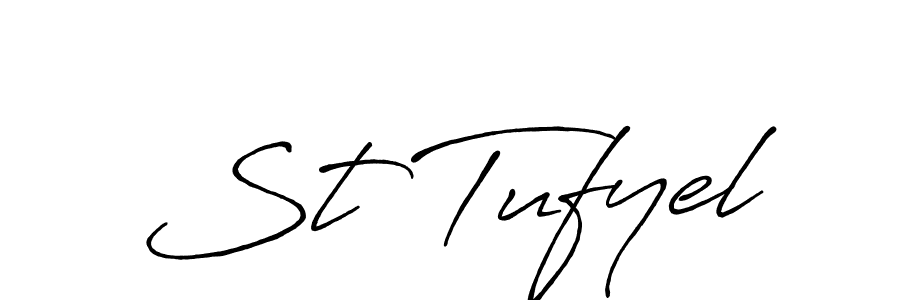 St Tufyel stylish signature style. Best Handwritten Sign (Antro_Vectra_Bolder) for my name. Handwritten Signature Collection Ideas for my name St Tufyel. St Tufyel signature style 7 images and pictures png